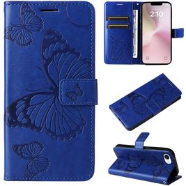 Mobigear Butterfly iPhone 16e Hülle Klapphülle Geldbörse - Blau