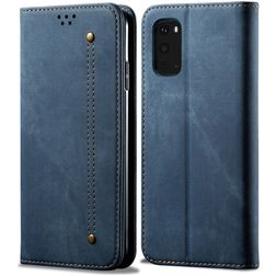 Mobigear Denim Slim Samsung Galaxy S20 Plus Hülle Klapphülle Geldbörse - Blau