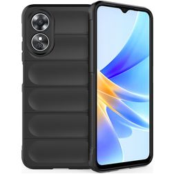 Mobigear Bumpy OPPO A17 Hülle Flexibles TPU Backcover - Schwarz