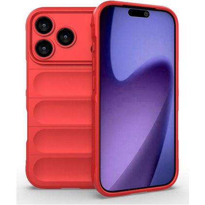 Mobigear Bumpy iPhone 18 Pro Hülle Flexibles TPU Backcover - Rot