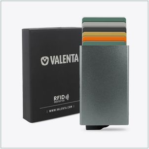 Valenta Card Case Aluminium Aluminium Kartenetui - 7 Karten - Schwarz