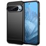 Mobigear Brushed Slim Google Pixel 9 Hülle Flexibles TPU Backcover - Schwarz