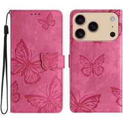 Mobigear Butterfly iPhone 17 Pro Hülle Klapphülle Geldbörse - Rot