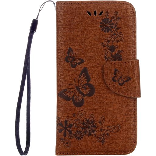Mobigear Butterfly Samsung Galaxy A5 (2017) Hülle Klapphülle Geldbörse - Braun