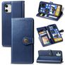 Mobigear Snap Button iPhone 12 Mini Hülle Klapphülle Geldbörse - Blau