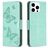 Mobigear Butterfly iPhone 15 Pro Hülle Klapphülle Geldbörse - Grün