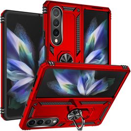 Mobigear Armor Ring Samsung Galaxy Z Fold 4 Hülle Hardcase Backcover Stoßfest mit Ringhalter - Rot