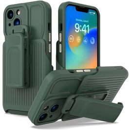 Mobigear Explorer iPhone 14 Hülle Hardcase Backcover Stoßfest mit Ständer - Grün
