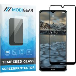 Mobigear Premium Nokia 2.4 Panzerglas Gehärtetes Glas Displayschutz - Hüllenfreundlich - Schwarz