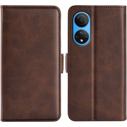 Mobigear Slim Magnet HONOR X7 Hülle Klapphülle Geldbörse - Braun