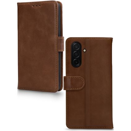Mobilize Wallet Samsung Galaxy A27 Hülle Echtes Leder Klapphülle Geldbörse - Braun