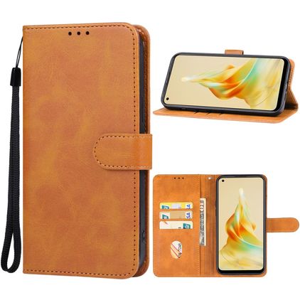Mobigear Wallet OPPO Reno 8T 4G Hülle Klapphülle Geldbörse - Braun