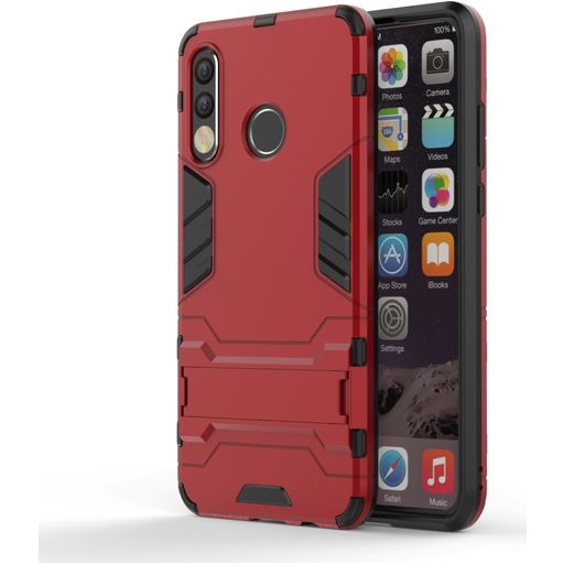 Mobigear Armor Stand Huawei P30 Lite Hülle Hardcase Backcover Stoßfest mit Ständer - Rot