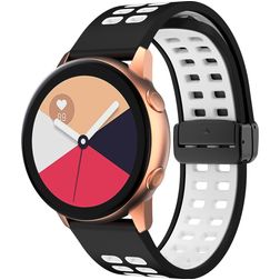 Mobigear Sport Plus Mag Silikon Smartwatch Armband Magnetverschluss - 22 mm - Schwarz / Weiß