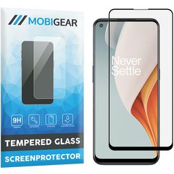 Mobigear Premium OnePlus Nord N100 Panzerglas Displayschutz - Hüllenfreundlich - Schwarz