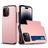 Mobigear Card iPhone 15 Pro Hülle Hardcase Backcover Stoßfest mit Kartenhalter - Roségold