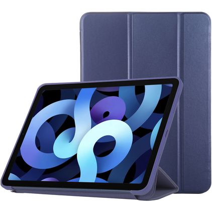 Mobigear Tri-Fold Gel iPad Air 4 (2020) Hülle TPU,Kunstleder Klapphülle - Dunkelblau