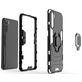 Mobigear Armor Ring OPPO A91 Hülle Hardcase Backcover Stoßfest mit Ringhalter - Schwarz