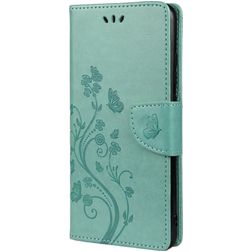 Mobigear Flowers Samsung Galaxy A53 Hülle Klapphülle Geldbörse - Türkis