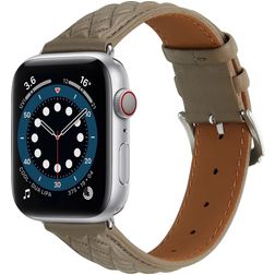 Mobigear Genova Leder Apple Watch Armband Dornschließe - 49/46/45/44 mm - Grau