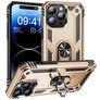 Mobigear Armor Ring iPhone 15 Pro Hülle Hardcase Backcover Stoßfest mit Ringhalter - Gold