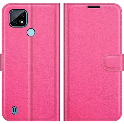 Mobigear Classic Realme C21 Hülle Klapphülle Geldbörse - Magenta