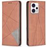 Mobigear Rhombus Slim Motorola Moto G53 5G Hülle Klapphülle - Braun