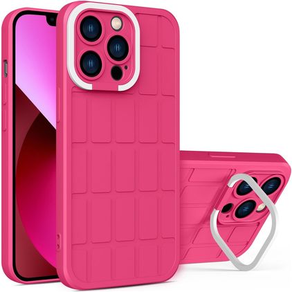 Mobigear Cube iPhone 14 Plus Hülle Hardcase Backcover mit Ständer - Magenta