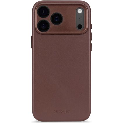 Decoded iPhone 17 Pro Max Hülle Echtes Leder Backcover Stoßfest - Chocolate Brown