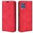 Mobigear Retro Slim Samsung Galaxy M22 Hülle Klapphülle Geldbörse - Rot