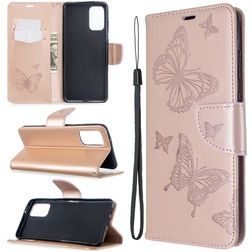 Mobigear Butterfly Samsung Galaxy S20 Plus Klapphülle Portemonnaie - Roségold