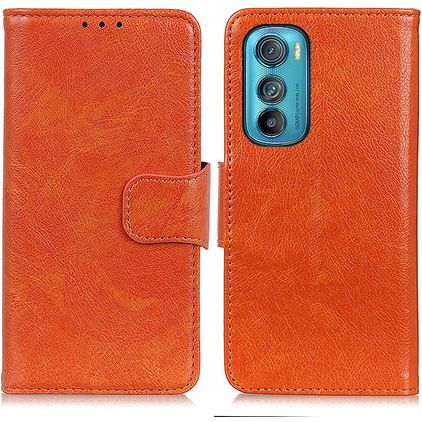 Mobigear Classy Motorola Edge 30 Hülle Klapphülle Geldbörse - Orange
