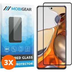 Mobigear Premium Xiaomi 11T Pro Panzerglas Gehärtetes Glas Displayschutz - Hüllenfreundlich - Schwarz (3er Pack)