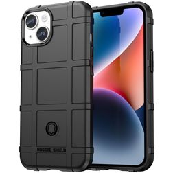 Mobigear Rugged Shield iPhone 15 Plus Hülle Flexibles TPU Backcover Stoßfest - Schwarz