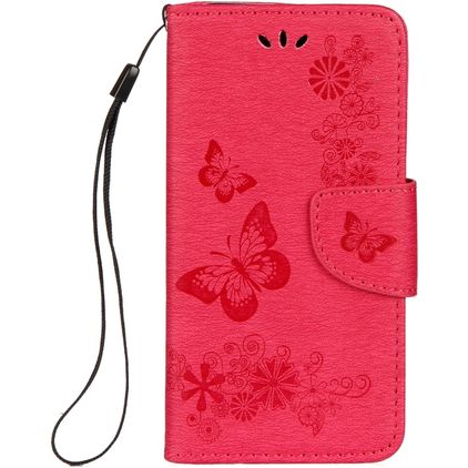 Mobigear Butterfly iPhone X Hülle Klapphülle Geldbörse - Rot