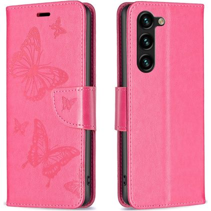 Mobigear Butterfly Samsung Galaxy S24 Plus Hülle Klapphülle Geldbörse - Rot