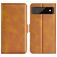 Mobigear Slim Magnet Google Pixel 6a Hülle Klapphülle Geldbörse - Cognac