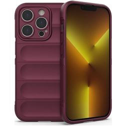 Mobigear Bumpy iPhone 14 Pro Hülle Flexibles TPU Backcover - Weinrot