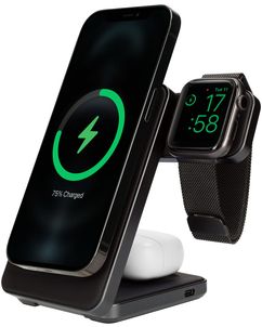 Mobiparts Foldable 3 in 1 es Ladegerät Qi Wireless 15W - Schwarz