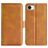 Mobigear Slim Magnet iPhone 17e Hülle Klapphülle Geldbörse - Cognac