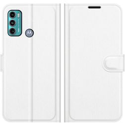 Mobigear Classic Motorola Moto G60 Hülle Klapphülle Geldbörse - Weiß