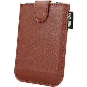 Valenta Card Pocket Slide Echtleder Kartenetui - 5 Karten - Braun