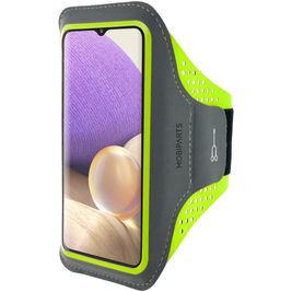 Mobiparts Comfort Fit Handyhalterung Joggen Samsung Galaxy A32 5G Sporthülle Neopren Sportarmband - Neon Green