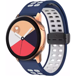 Mobigear Sport Plus Mag Silikon Smartwatch Armband Magnetverschluss - 22-mm-Universalanschluss - Weiß / Dunkelblau