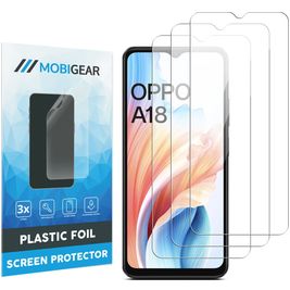 Mobigear OPPO A18 Displayschutz Schutzfolie - Hüllenfreundlich (3er Pack)