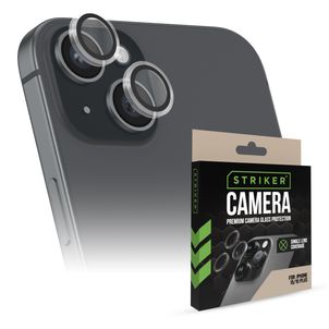 Striker Single Lens iPhone 15 Plus Panzerglas Gehärtetes Glas Kameralinsen Schutz - Hüllenfreundlich - Schwarz