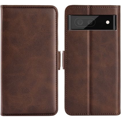 Mobigear Slim Magnet Google Pixel 6a Hülle Klapphülle Geldbörse - Braun
