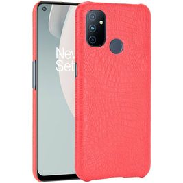 Mobigear Croco OnePlus Nord N100 Hülle Hardcase Backcover - Rot