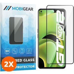 Mobigear Premium Realme GT Neo2 Panzerglas Gehärtetes Glas Displayschutz - Hüllenfreundlich - Schwarz (2er Pack)