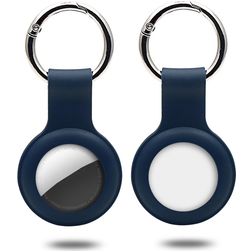 Mobigear Keychain Apple AirTag Hülle Flexibles Silikon Schlüsselanhänger - Dunkelblau